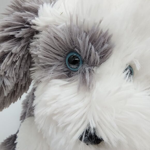 FAO Schwarz Gray White Sheep Dog Plush 10” Red Sparkle Collar Stuffed Animal Toy - Picture 8 of 11